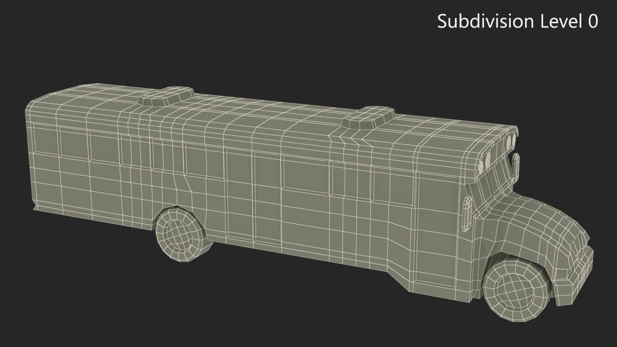 Low Poly Stylized Model School Bus 3D model