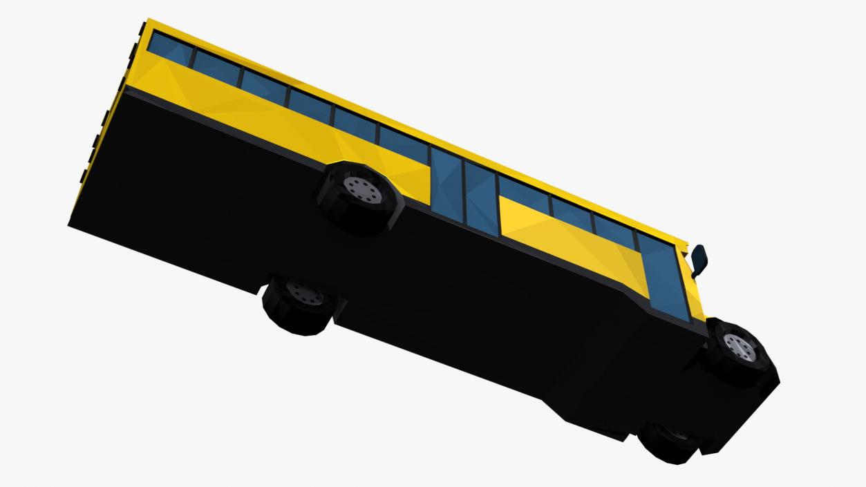 Low Poly Stylized Model School Bus 3D model