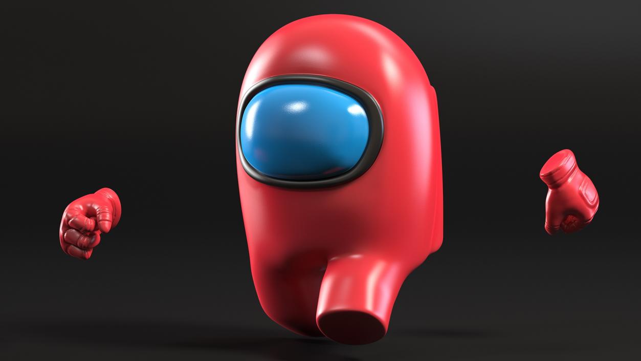 3D model Red Among Us Character Running