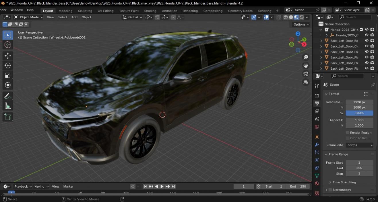 3D 2025 Honda CR-V Black