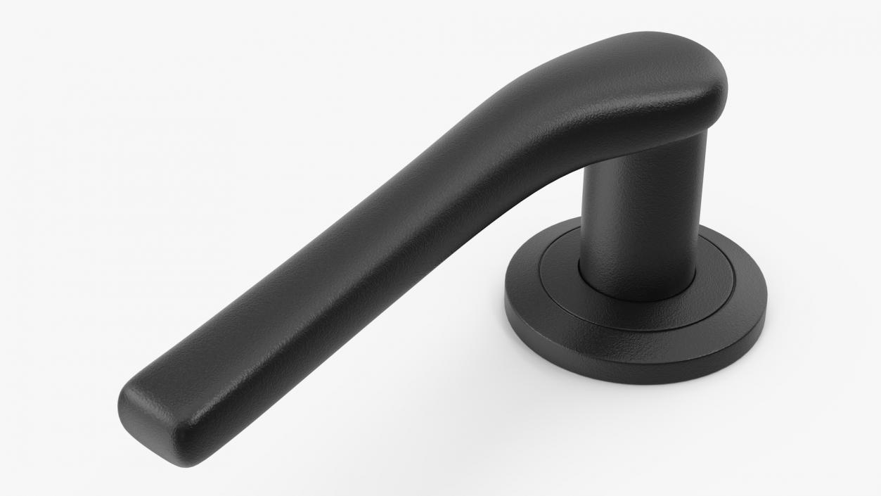 3D model Black Curved Door Handles