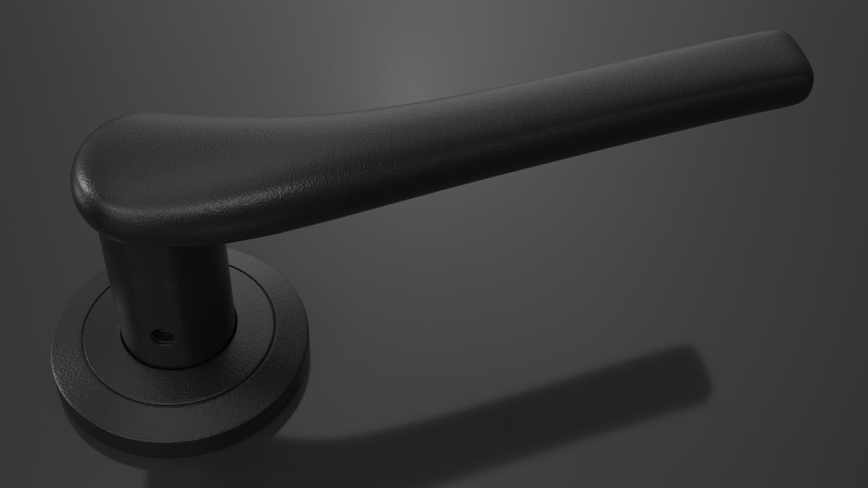 3D model Black Curved Door Handles