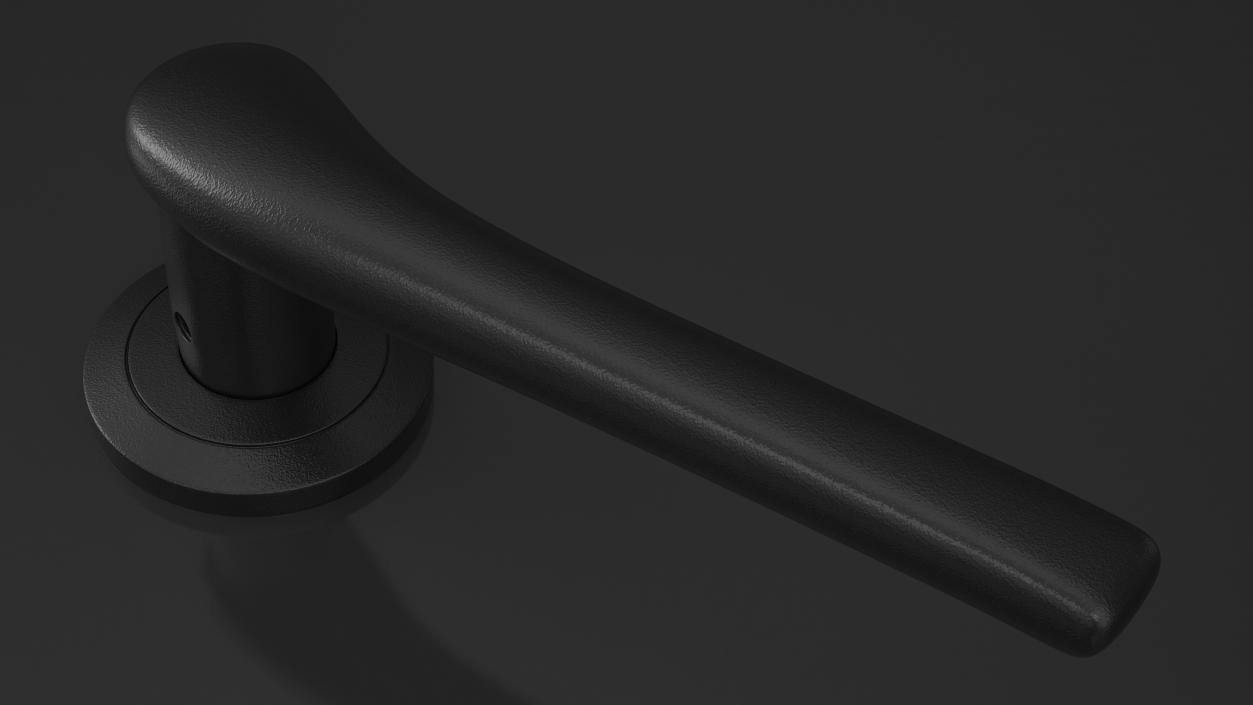 3D model Black Curved Door Handles