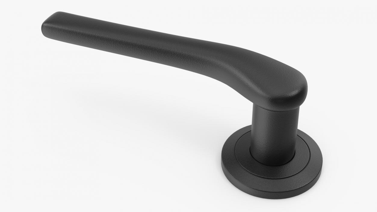 3D model Black Curved Door Handles