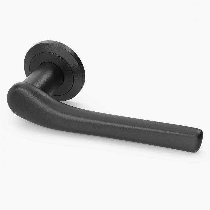 3D model Black Curved Door Handles