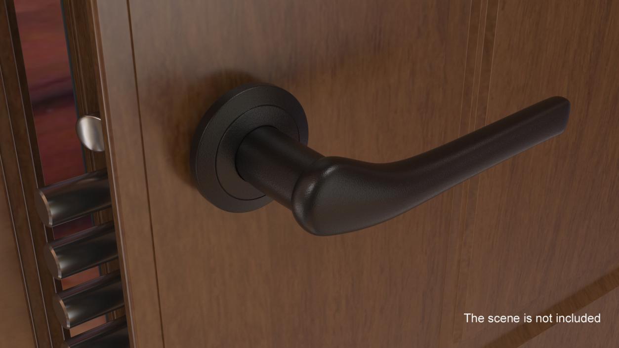 3D model Black Curved Door Handles