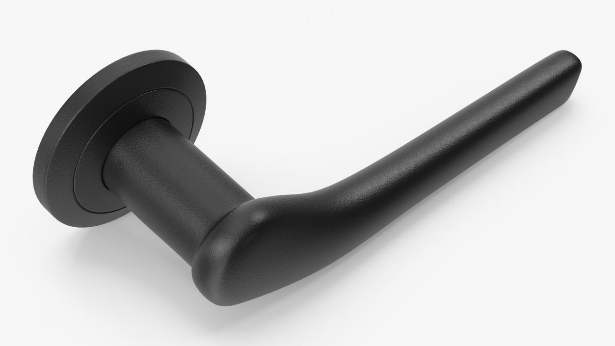 3D model Black Curved Door Handles