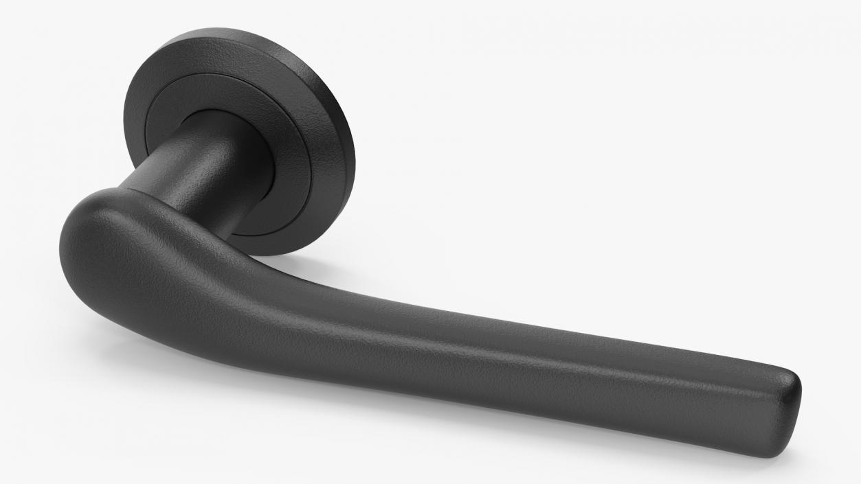 3D model Black Curved Door Handles