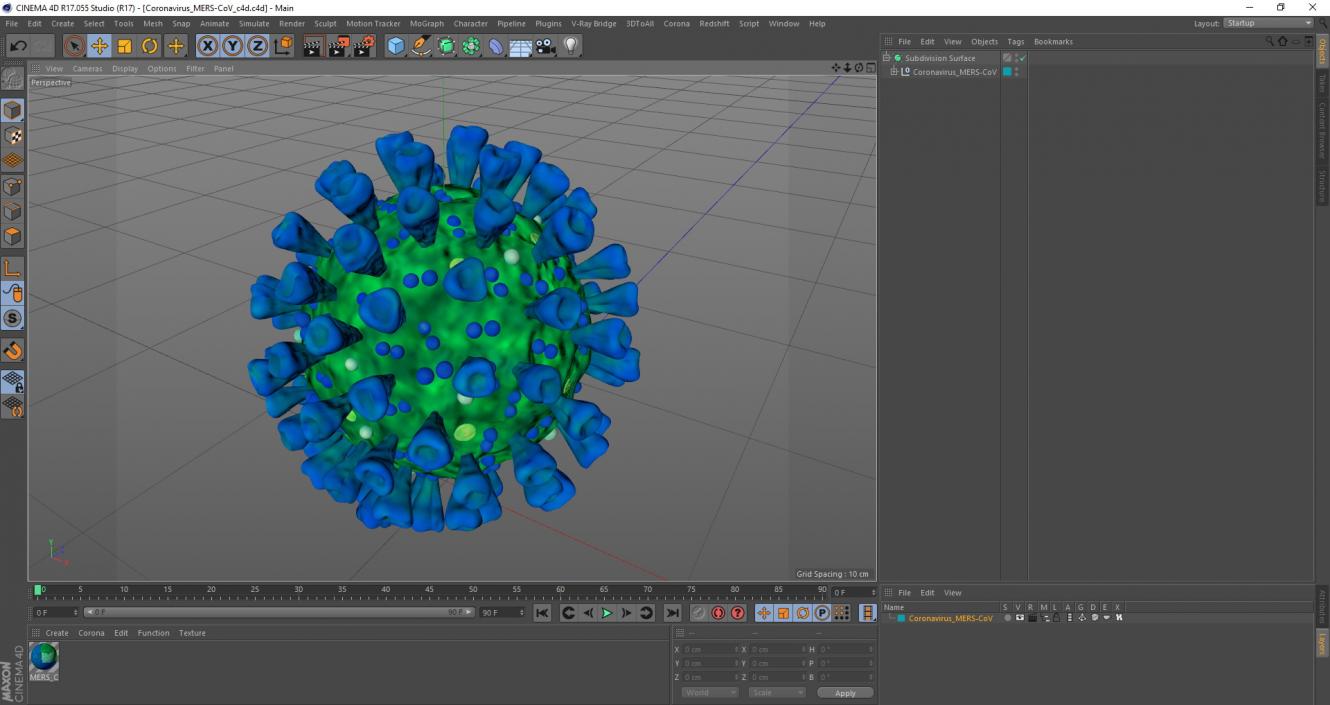 3D model Coronavirus MERS-CoV