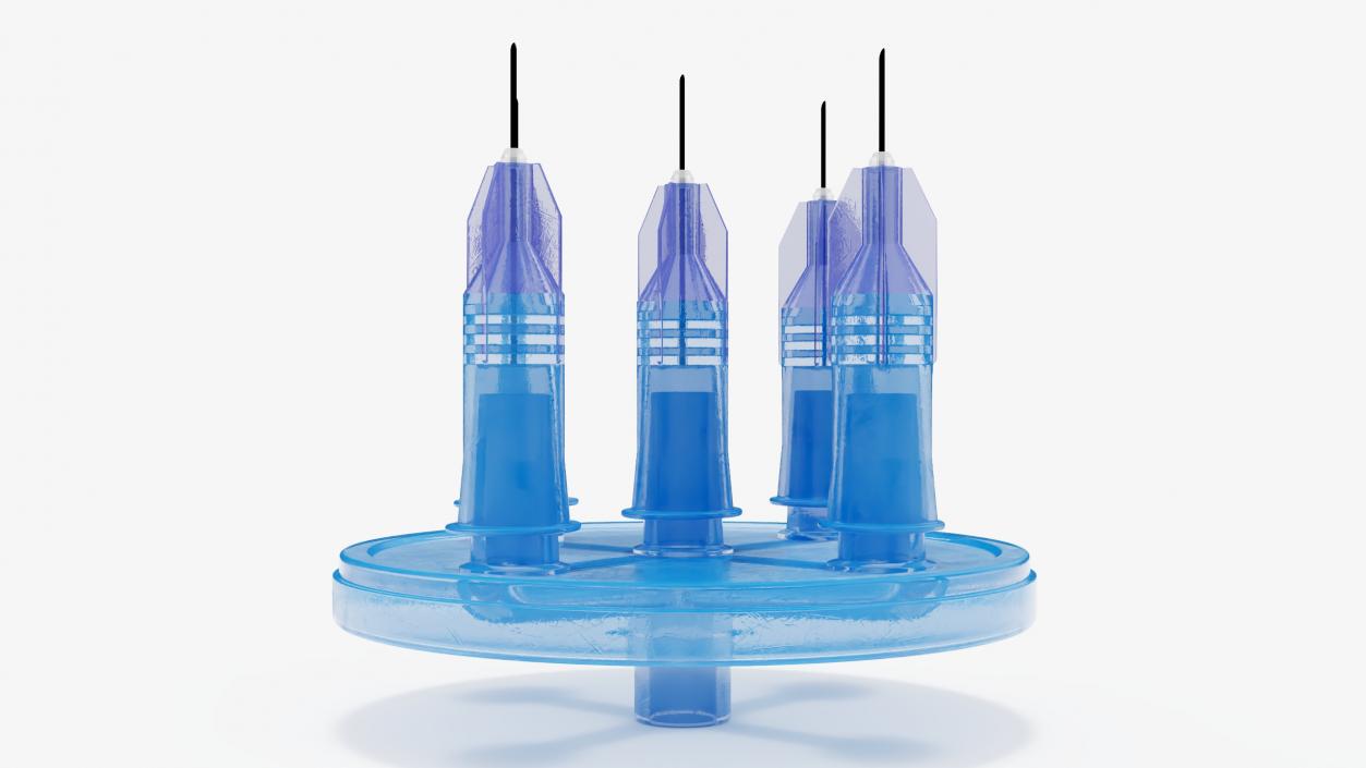 3D model Multi Injector 5 Needles Circular Blue 2