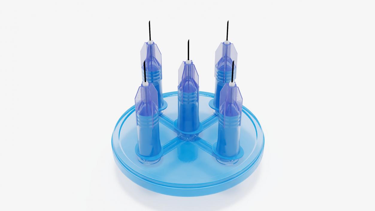 3D model Multi Injector 5 Needles Circular Blue 2