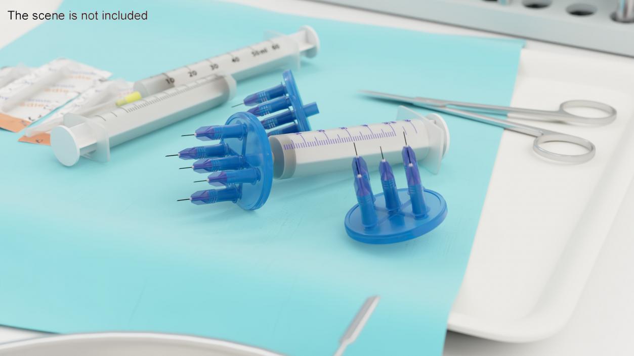 3D model Multi Injector 5 Needles Circular Blue 2