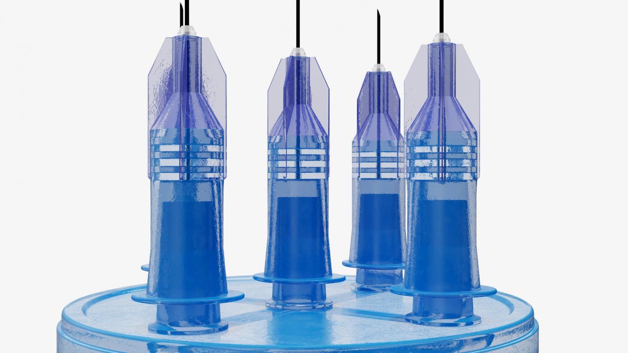 3D model Multi Injector 5 Needles Circular Blue 2