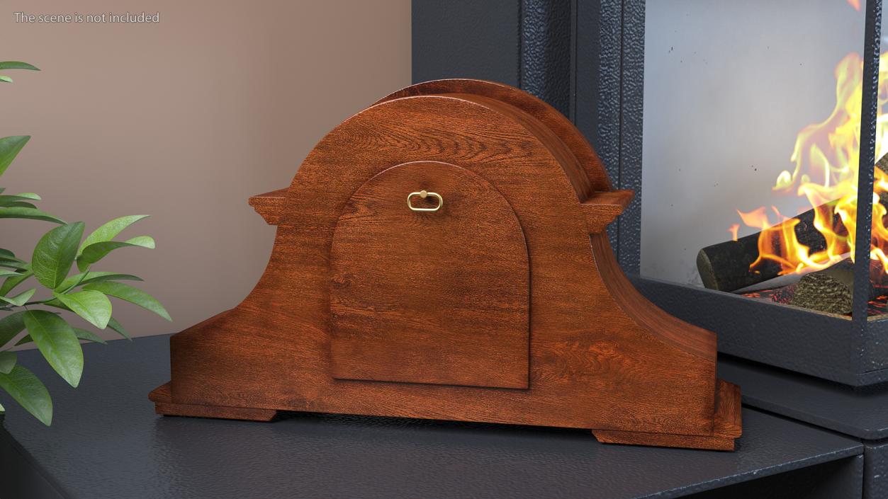 3D Antique Mantel Clock Brown