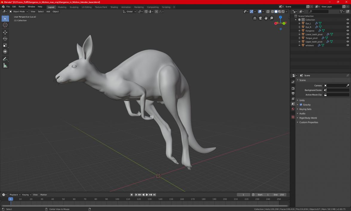 3D model Kangaroo in Motion 2