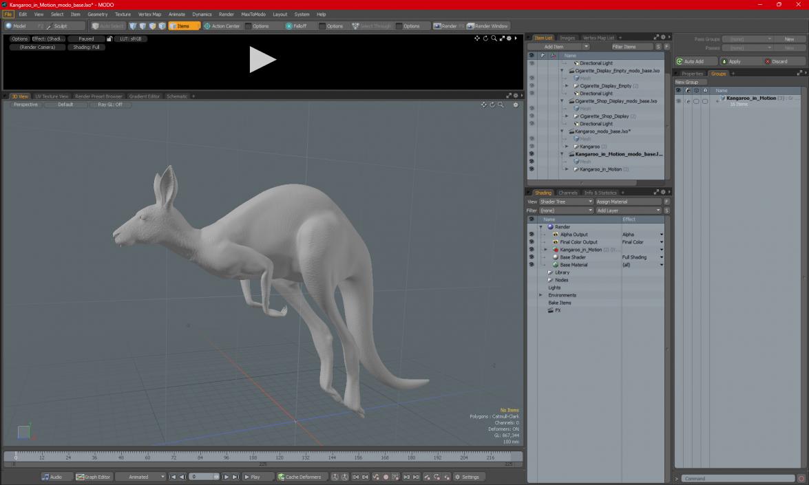 3D model Kangaroo in Motion 2