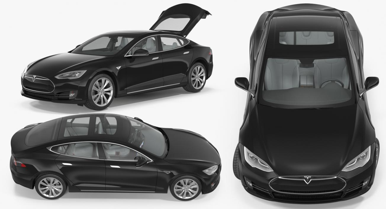 Tesla Model S 90D 2015 Rigged 3D model