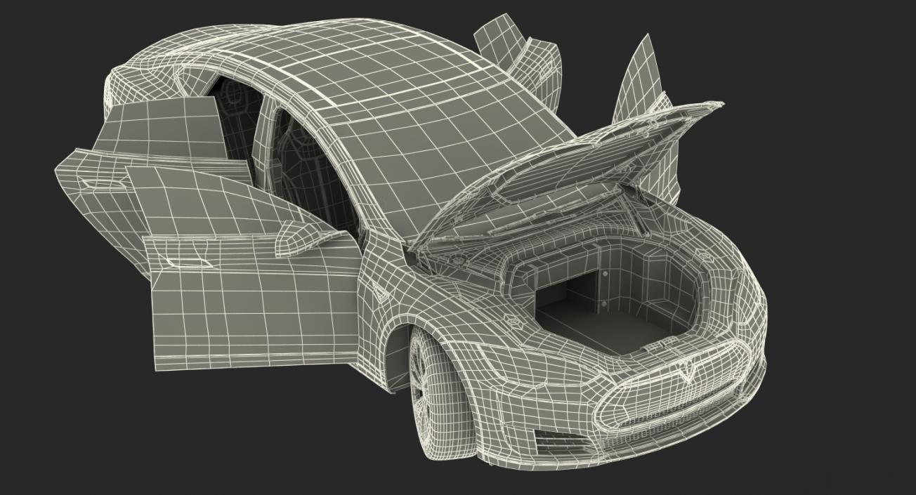 Tesla Model S 90D 2015 Rigged 3D model