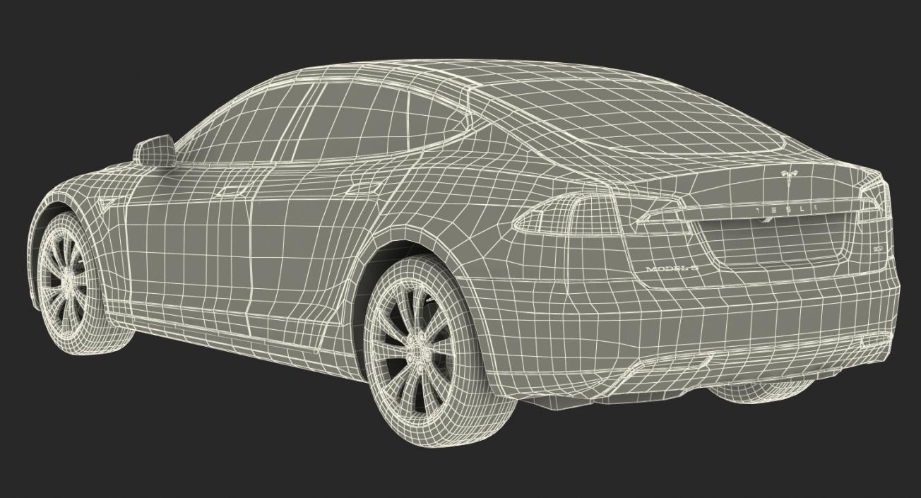 Tesla Model S 90D 2015 Rigged 3D model