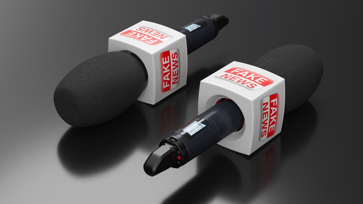 Fake News Interview Microphone Square 3D