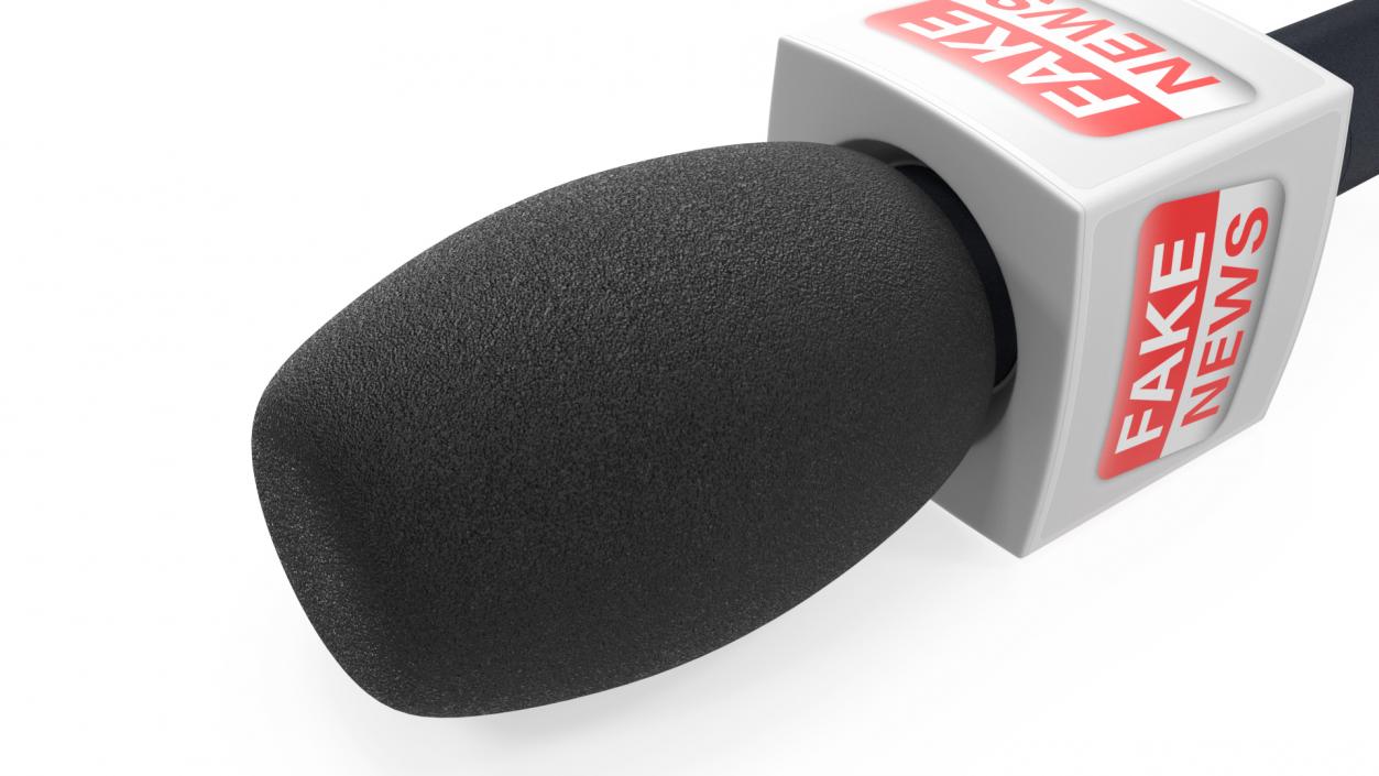 Fake News Interview Microphone Square 3D