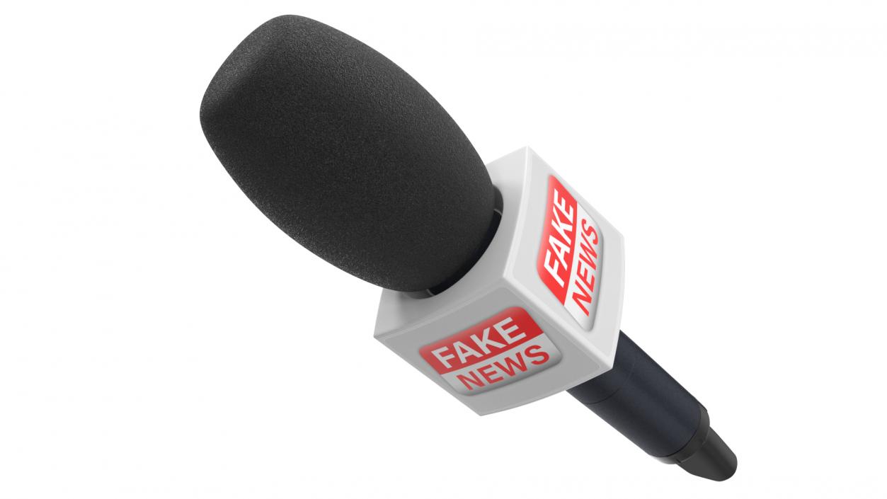 Fake News Interview Microphone Square 3D