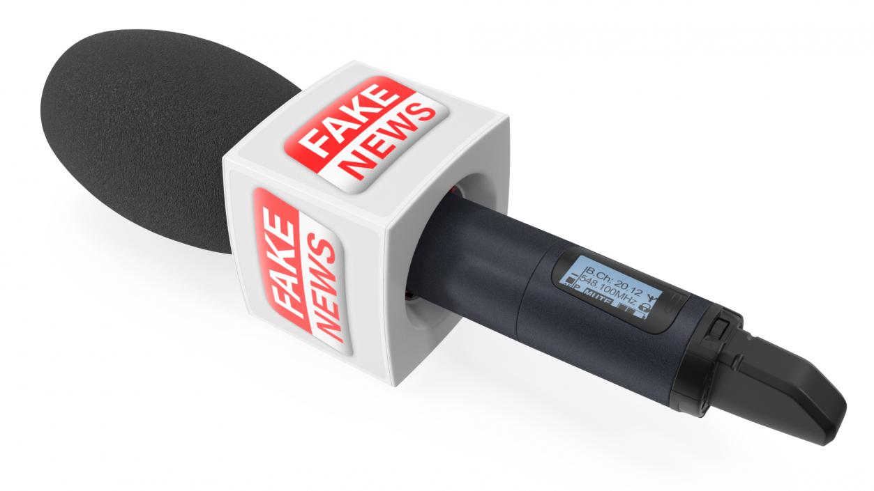 Fake News Interview Microphone Square 3D