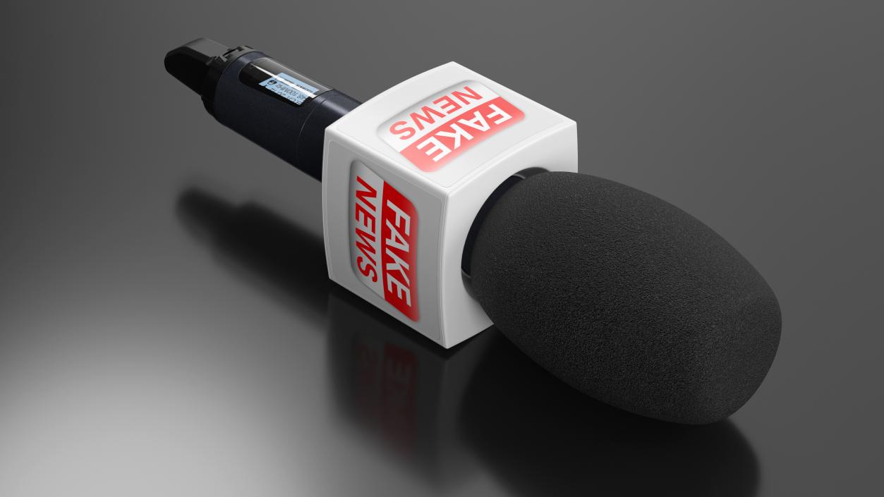 Fake News Interview Microphone Square 3D