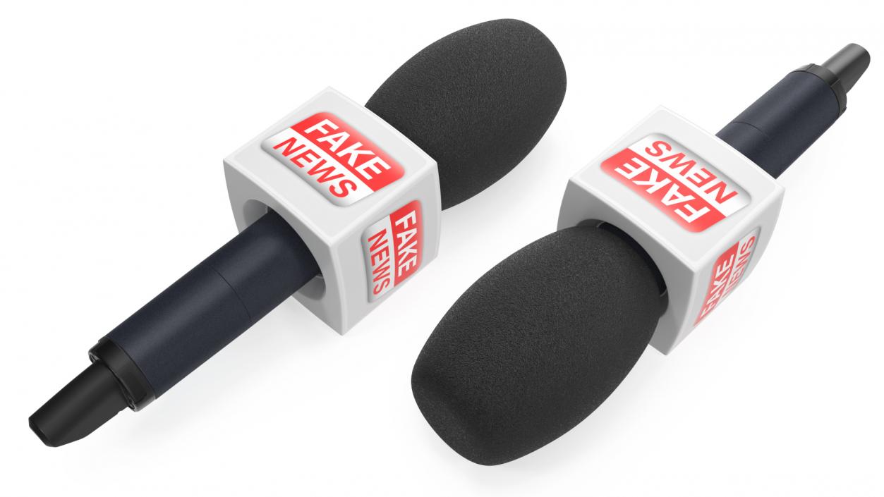 Fake News Interview Microphone Square 3D