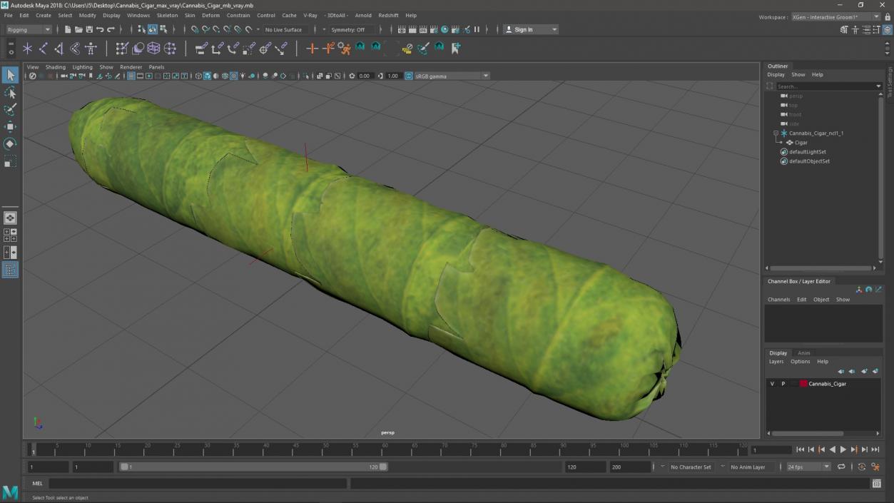 Cannabis Cigar 3D model