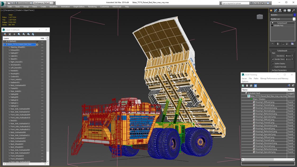 3D Belaz 75710 Raised Bed New