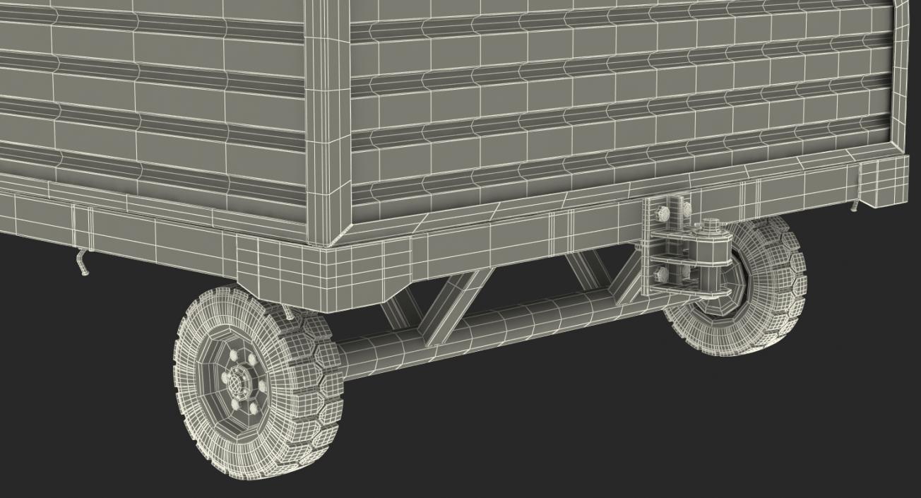 3D Airport Luggage Trolley with Container model