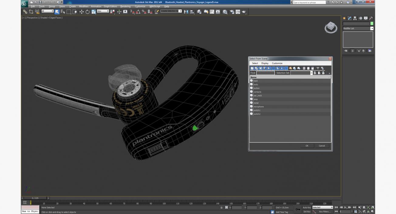 Bluetooth Headset Plantronics Voyager Legend 3D model