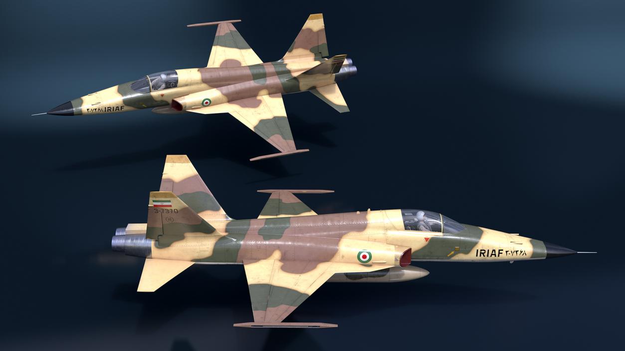 Combat Fighter HESA Saeqeh with Pilot in Flight 3D