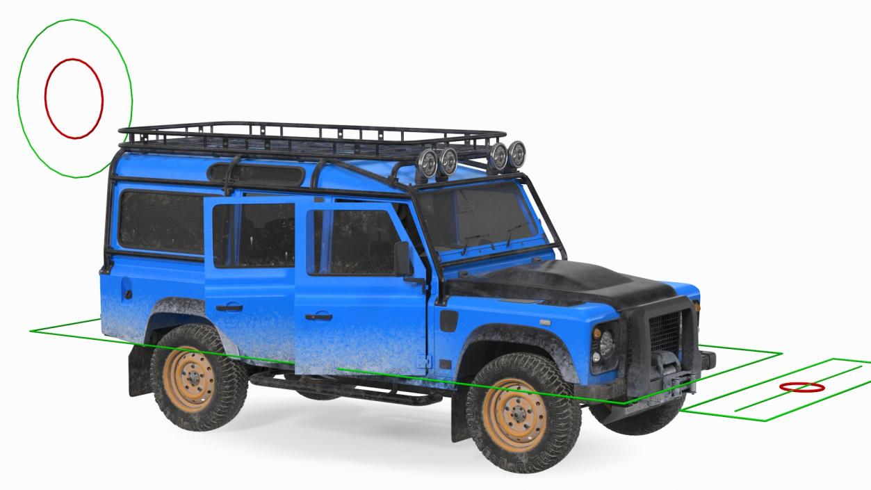 3D model Dirty Off Road Car Rigged