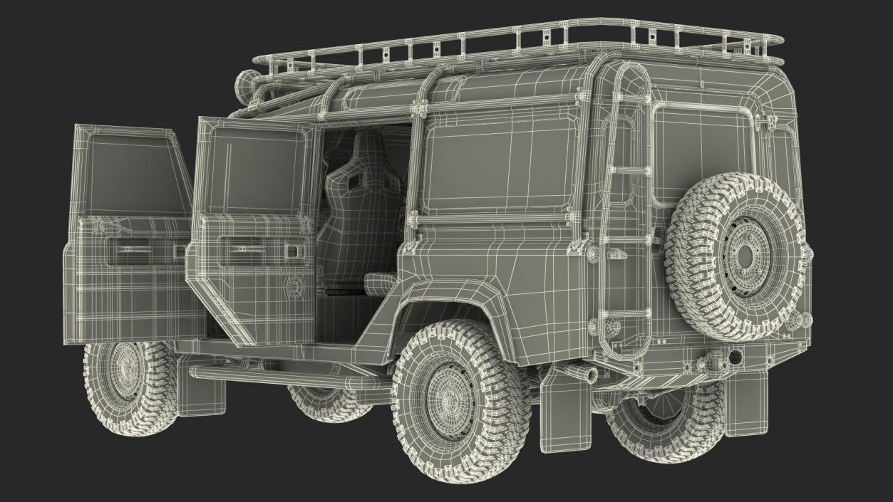 3D model Dirty Off Road Car Rigged