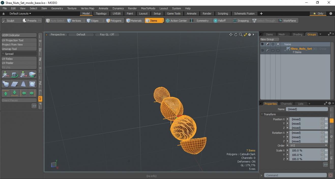 3D Shea Nuts Set model