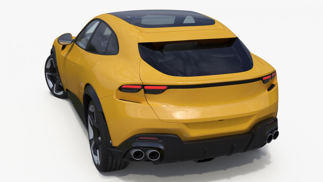 Extreme Crossover Sports Car Yellow Rigged 3D