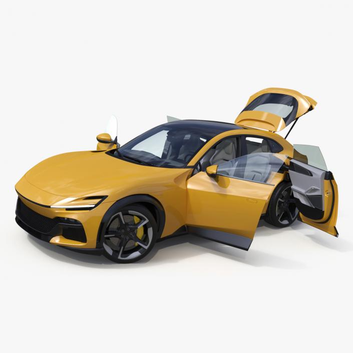 Extreme Crossover Sports Car Yellow Rigged 3D