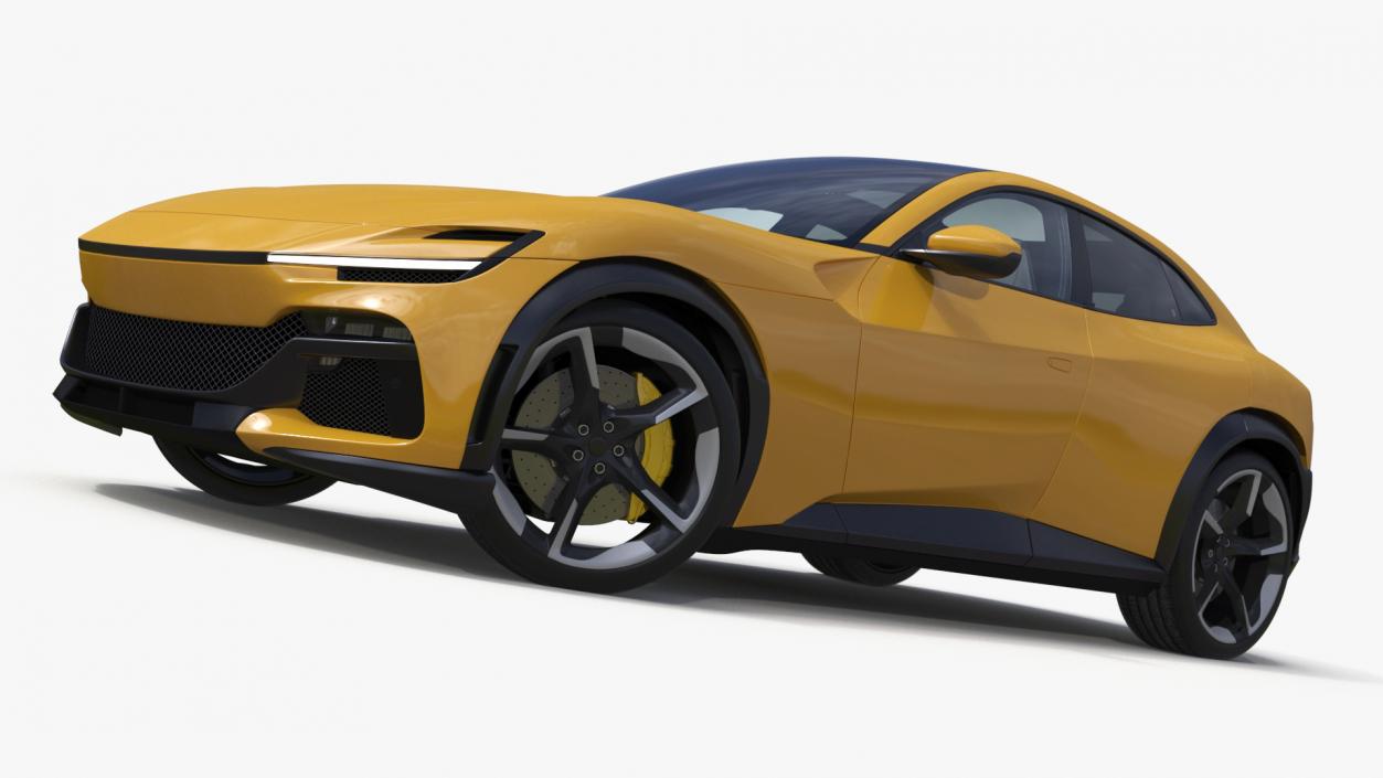 Extreme Crossover Sports Car Yellow Rigged 3D