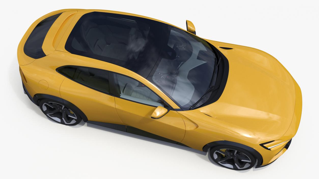 Extreme Crossover Sports Car Yellow Rigged 3D