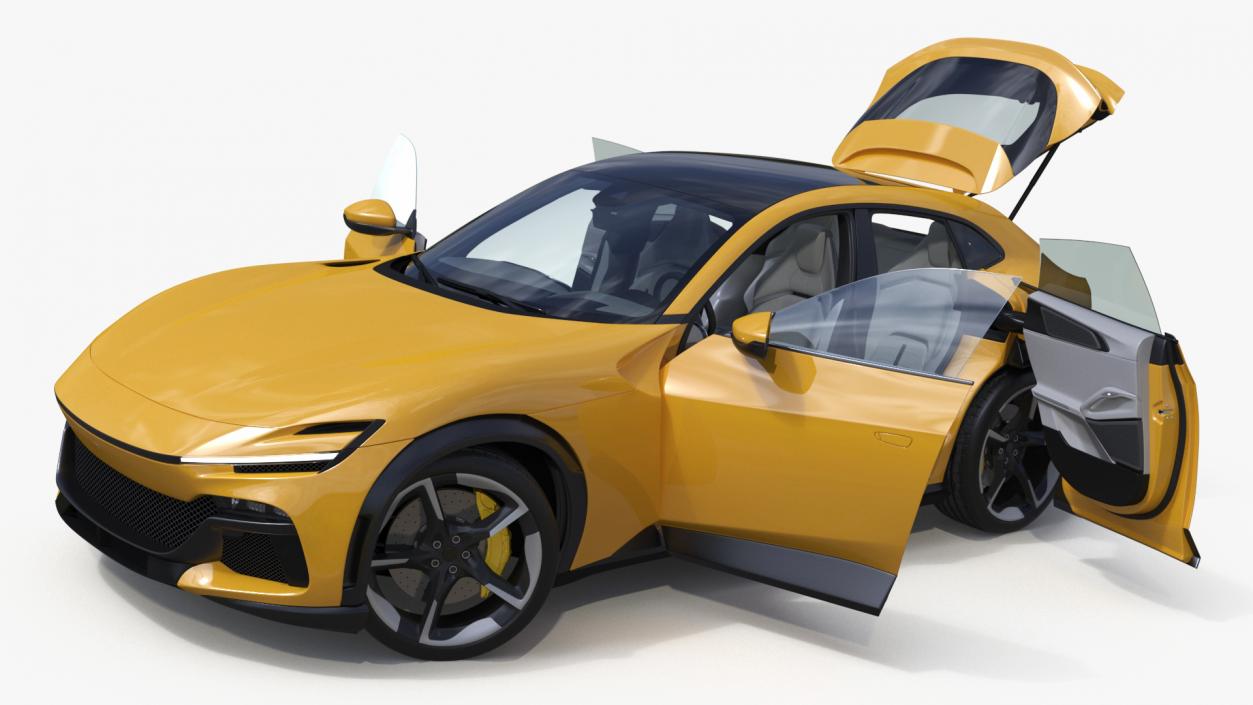 Extreme Crossover Sports Car Yellow Rigged 3D