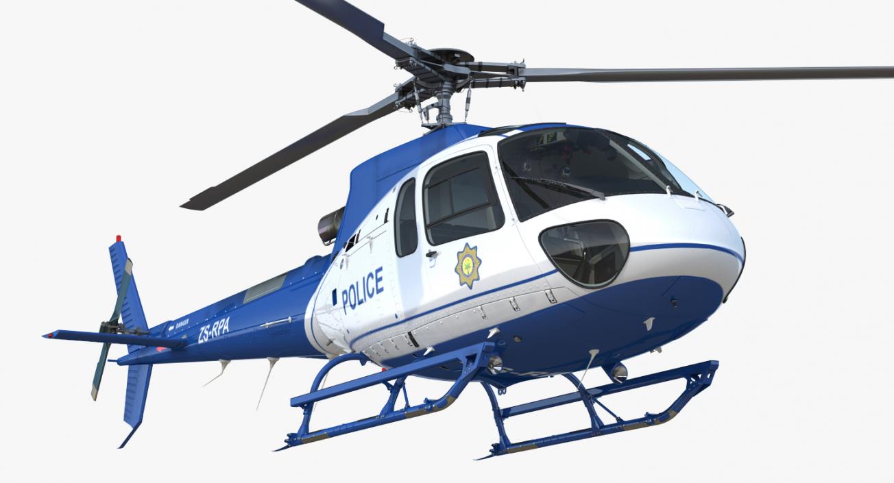 3D model Police Helicopter Eurocopter AS-350