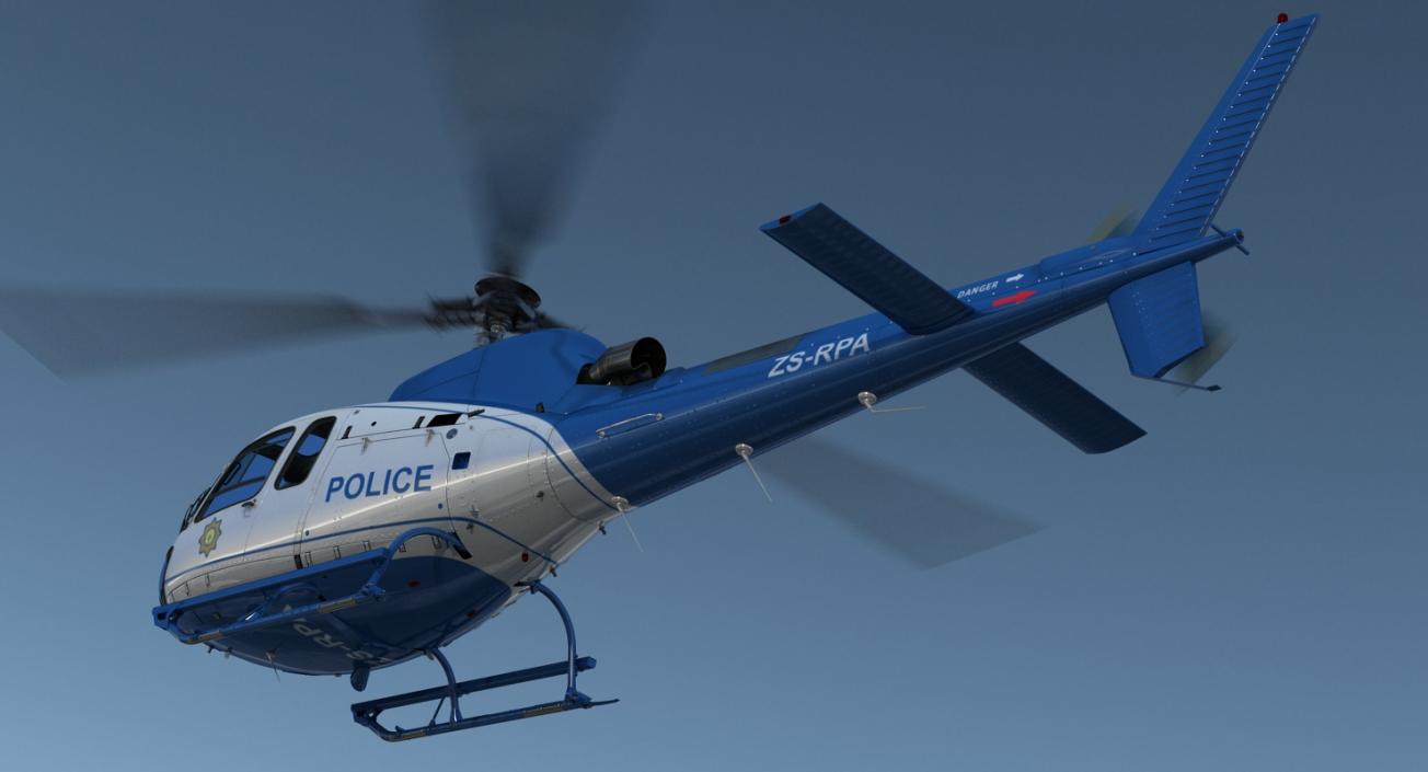 3D model Police Helicopter Eurocopter AS-350