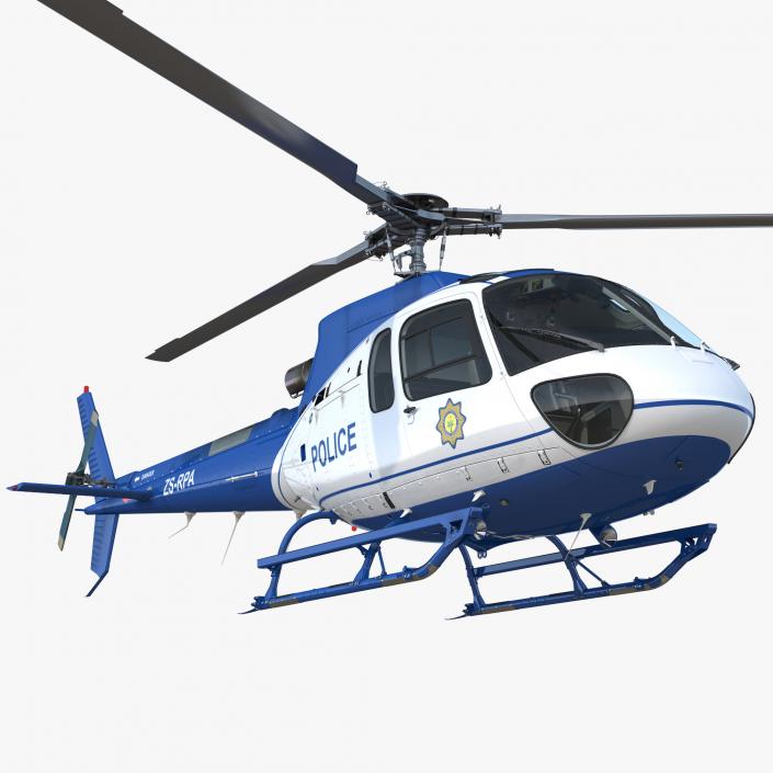 3D model Police Helicopter Eurocopter AS-350