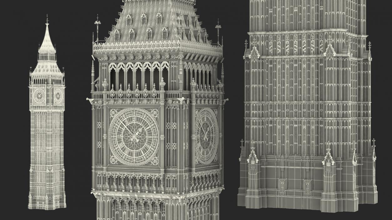 3D Big Ben Clock Tower Palace of Westminster