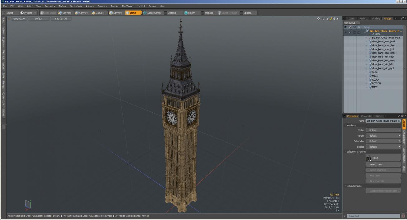 3D Big Ben Clock Tower Palace of Westminster