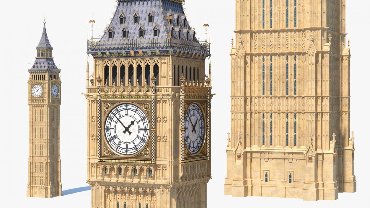 3D Big Ben Clock Tower Palace of Westminster