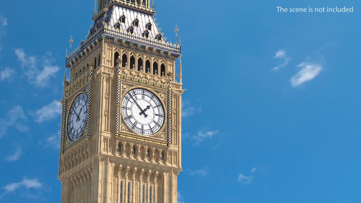 3D Big Ben Clock Tower Palace of Westminster