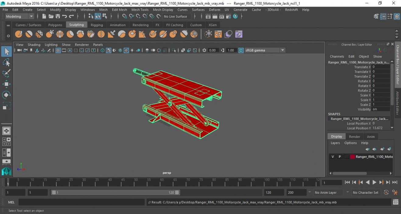 3D Ranger RML 1100 Motorcycle Jack